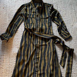 Long Sleeve Banana Republic Safari Maxi Shirt Dress